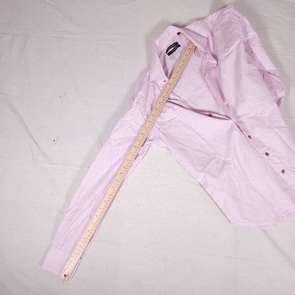 Hammer Made Button Shirt Mens Label 39/15.5 Long Sleeve Striped Pink Business - Picture 10 of 14